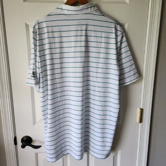 RLX Polo Ralph Lauren Gray White Striped Short Sleeve Wicking Golf Shirt $98 XL - Picture 4 of 5